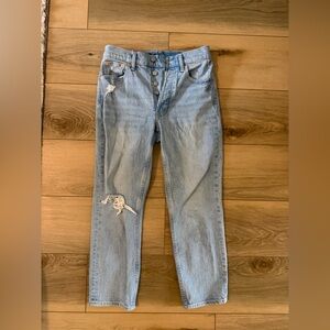 GAP Cheeky Straight High Rise Jeans in Light Blue